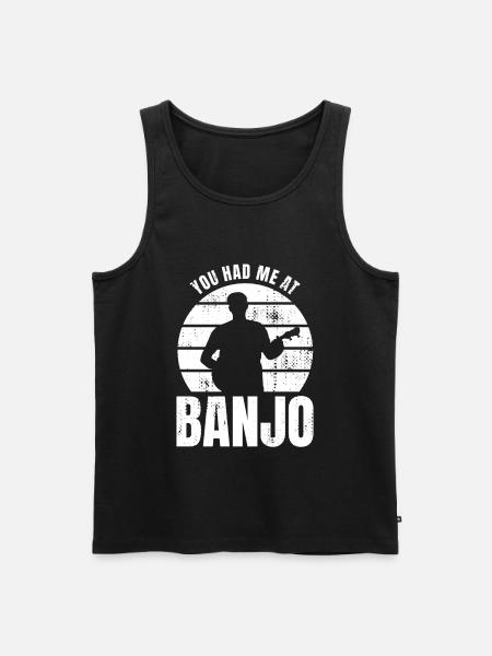 Tu m’as eu au banjo - Débardeur bio Premium Homme - noir