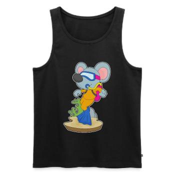 Maus Taucher Schwimmbrille Tauchen - Männer Premium Bio Tank Top - Schwarz - Vorne - Michal (187cm)