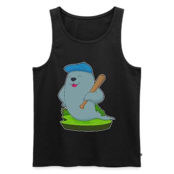 Seehund Baseball Baseballschläger - Männer Premium Bio Tank Top - Schwarz - Vorne - Michal (187cm)
