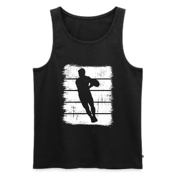 Rugby Sketch - Men's Premium Organic Tank Top - black - Front - AI Model Male 178 light (178cm)