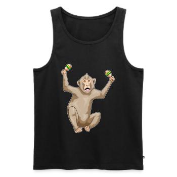 Monkey Musician Rattle Music - Men's Premium Organic Tank Top - black - Front - AI Model Male 178 light (178cm)