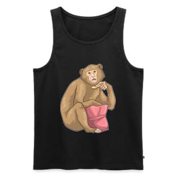 Chips de pommes de terre singe - Débardeur bio Premium Homme - noir - Devant - AI Model Male 178 light (178cm)