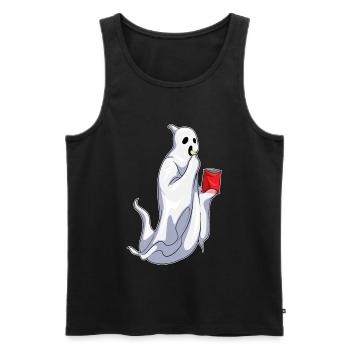 Chips de pommes de terre Halloween fantômes - Débardeur bio Premium Homme - noir - Devant - AI Model Male 178 light (178cm)