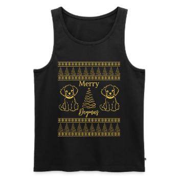 Merry Dogmas Amoureux des Chiens Ambiance Noël - Débardeur bio Premium Homme - noir - Devant - AI Model Male 178 light (178cm)