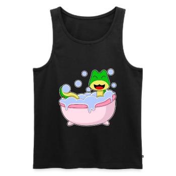 Snake Bathing Bathtub - Men's Premium Organic Tank Top - black - Front - Michal (187cm)