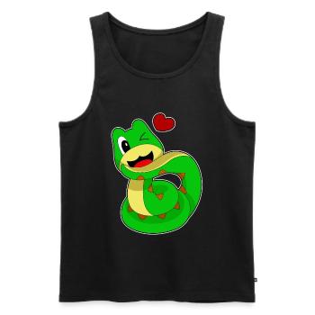 Funny Snake - Men's Premium Organic Tank Top - black - Front - AI Model Male 178 light (178cm)