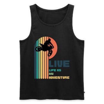 Living Life as an Adventure - Moto Cross - Men's Premium Organic Tank Top - black - Front - AI Model Male 178 light (178cm)