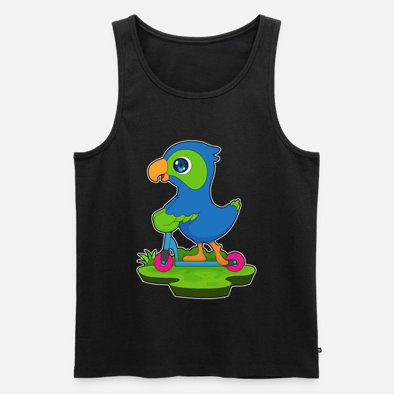 Papagei Roller - Männer Premium Bio Tank Top - Schwarz