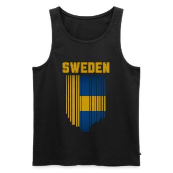 Drapeau de la Suède, fierté suédoise - Débardeur bio Premium Homme - noir - Devant - Michal (187cm)