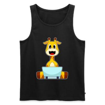 Giraffe Laptop - Men's Premium Organic Tank Top - black - Front - Michal (187cm)