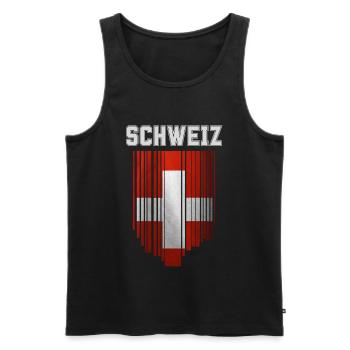 Drapeau de la Suisse, fierté suisse - Débardeur bio Premium Homme - noir - Devant - Michal (187cm)