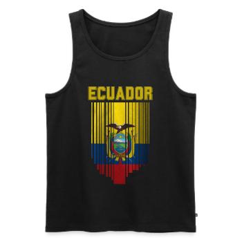 Drapeau de l’Équateur, fierté équatorienne - Débardeur bio Premium Homme - noir - Devant - Michal (187cm)