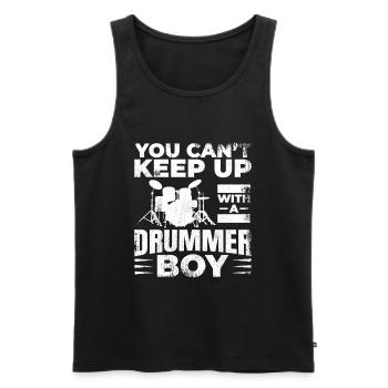 Drummer Junge - Männer Premium Bio Tank Top - Schwarz - Vorne - Michal (187cm)