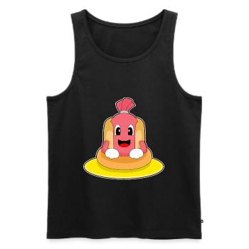 Hotdog Schwimmen Schwimmring Sommer - Männer Premium Bio Tank Top - Schwarz - Vorne - AI Model Male 178 light (178cm)