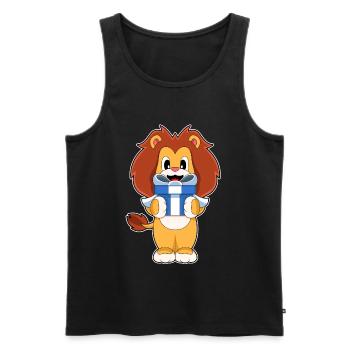 Forfait Noël Lion - Débardeur bio Premium Homme - noir - Devant - AI Model Male 178 light (178cm)