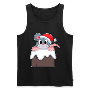 Maus Weihnachten Weihnachtsmütze - Männer Premium Bio Tank Top - Schwarz - Vorne - Michal (187cm)