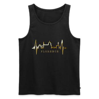 Florence Skyline Italy Heartbeat I Love Firenze - Men's Premium Organic Tank Top - black - Front - AI Model Male 178 light (178cm)