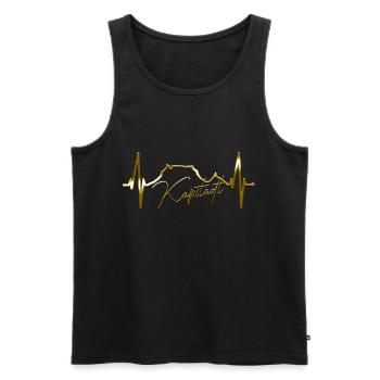 Cape Town Skyline Heartbeat South Africa Table Mountain - Men's Premium Organic Tank Top - black - Front - AI Model Male 178 light (178cm)