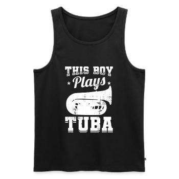 Tuba Junge - Männer Premium Bio Tank Top - Schwarz - Vorne - Michal (187cm)