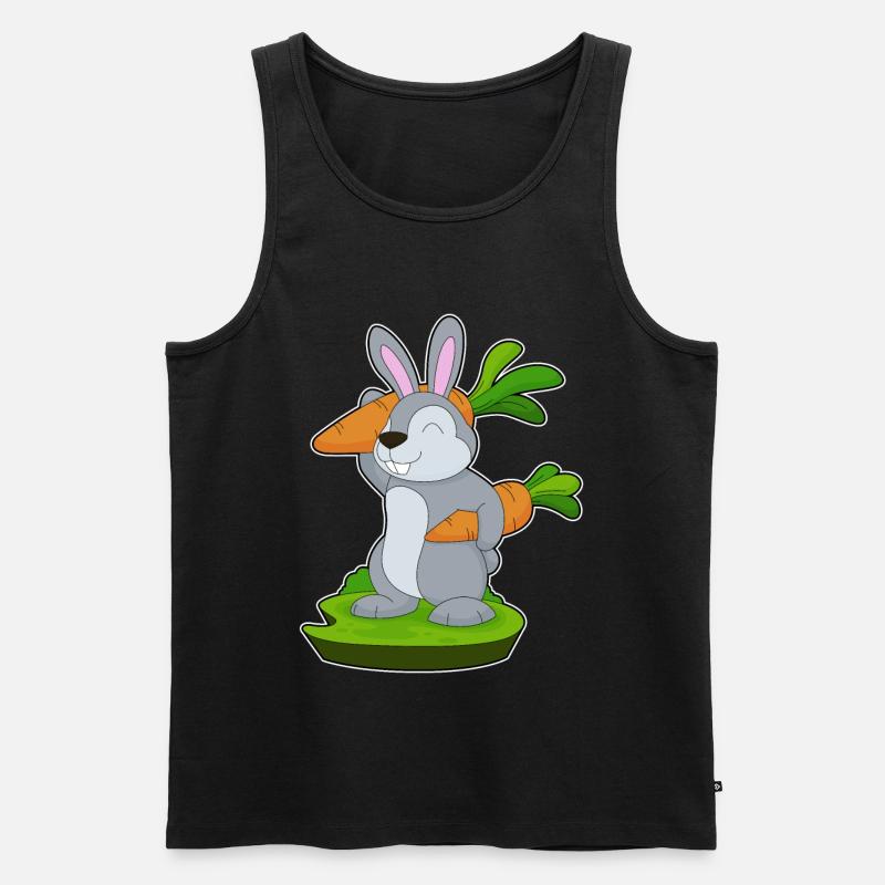 Hase Karotten - Männer Premium Bio Tank Top - Schwarz