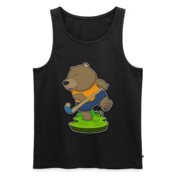 Hockey sur gazon Bear Stick - Débardeur bio Premium Homme - noir - Devant - Michal (187cm)