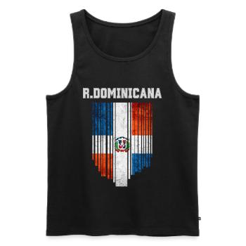Flag of the Dominican Republic - Men's Premium Organic Tank Top - black - Front - Michal (187cm)