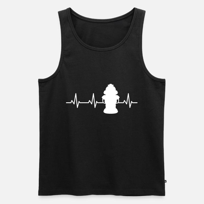 Feuerhydrant Herzschlag - Männer Premium Bio Tank Top - Schwarz