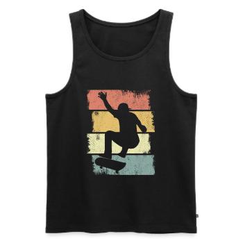 Skateboard Junge Zeichnung - Männer Premium Bio Tank Top - Schwarz - Vorne - AI Model Male 178 light (178cm)