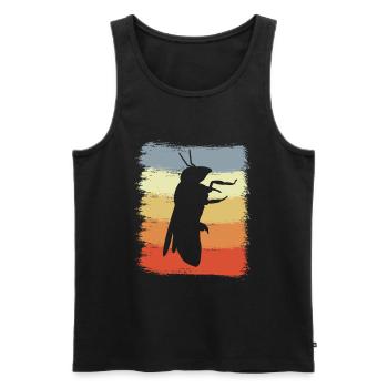 Retro Honigbiene - Männer Premium Bio Tank Top - Schwarz - Vorne - Michal (187cm)