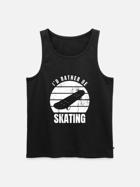 I'd rather skate - Men's Premium Organic Tank Top - black