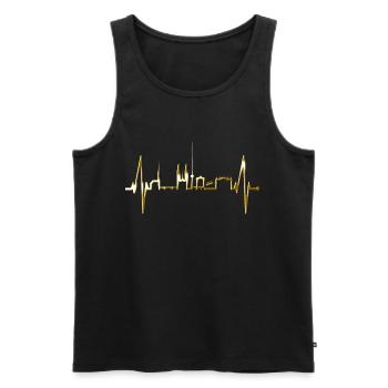Zurich Skyline Heartbeat Suisse Amour Amour Zurich - Débardeur bio Premium Homme - noir - Devant - Michal (187cm)
