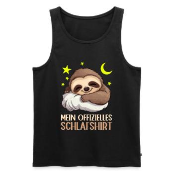 Süßes Faultier – Offizielles Schlafshirt - Männer Premium Bio Tank Top - Schwarz - Vorne - Michal (187cm)