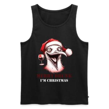 Merry Drunk I'm Christmas Bier Spruch Weihnachten - Männer Premium Bio Tank Top - Schwarz - Vorne - Michal (187cm)