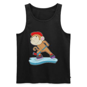 Affe Eishockey Eishockeyschläger - Men's Premium Organic Tank Top - black - Front - AI Model Male 178 light (178cm)