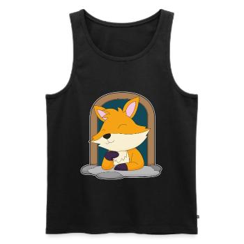Renard mignon - Débardeur bio Premium Homme - noir - Devant - Michal (187cm)