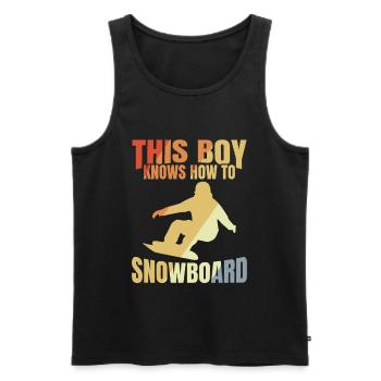 Snowboard Boy - Men's Premium Organic Tank Top - black - Front - AI Model Male 178 light (178cm)