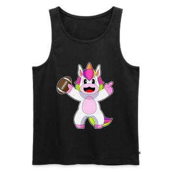 Licorne Football Américain Sports - Débardeur bio Premium Homme - noir - Devant - Michal (187cm)