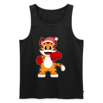 Tiger Weihnachten Boxen - Männer Premium Bio Tank Top - Schwarz - Vorne - Michal (187cm)