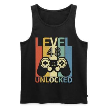 Level 48 Unlocked Funny Video Gamer 48Th Birthday - Men's Premium Organic Tank Top - black - Front - Michal (187cm)