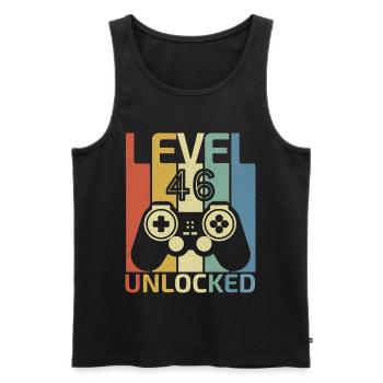 Level 46 Unlocked Funny Video Gamer 46Th Birthday - Men's Premium Organic Tank Top - black - Front - Michal (187cm)