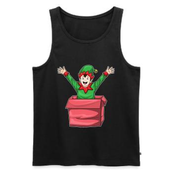 Boîte de Noël des Elfes - Débardeur bio Premium Homme - noir - Devant - Michal (187cm)