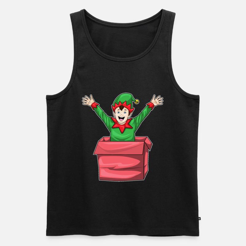Elf Weihnachten Karton - Männer Premium Bio Tank Top - Schwarz