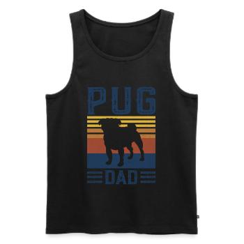 Pug Dad Dog Vintage Retro - Männer Premium Bio Tank Top - Schwarz - Vorne - AI Model Male 178 light (178cm)