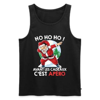 AVANT LES CADEAUX C EST APÉRO PULL MOCHE NOEL - Débardeur bio Premium Homme - noir - Devant - Michal (187cm)