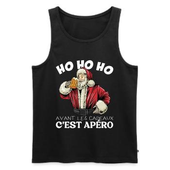 Avant Les Cadeaux C'est Apéro - Pull Moche De Noël - Débardeur bio Premium Homme - noir - Devant - Michal (187cm)