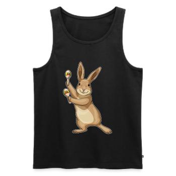 Bunny Musician Rattle Music - Men's Premium Organic Tank Top - black - Front - AI Model Male 178 light (178cm)