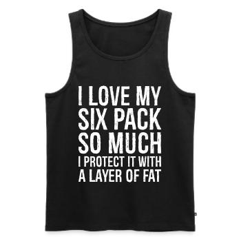 Ich liebe mein Sixpack so sehr lustiges Shirt - Männer Premium Bio Tank Top - Schwarz - Vorne - AI Model Male 178 light (178cm)