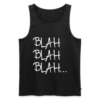 blah blah blah funny shirt - Men's Premium Organic Tank Top - black - Front - AI Model Male 178 light (178cm)