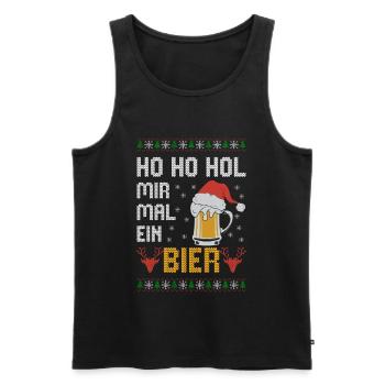 Ho Ho Get Me a Beer Funny Ugly Christmas - Men's Premium Organic Tank Top - black - Front - AI Model Male 178 light (178cm)