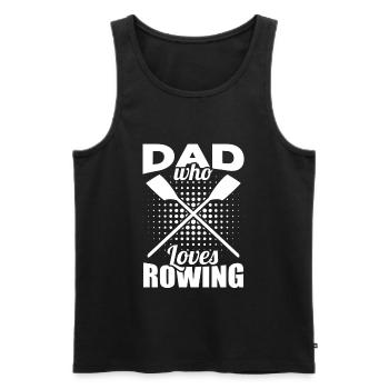 Father who loves rowing - Men's Premium Organic Tank Top - black - Front - AI Model Male 178 light (178cm)